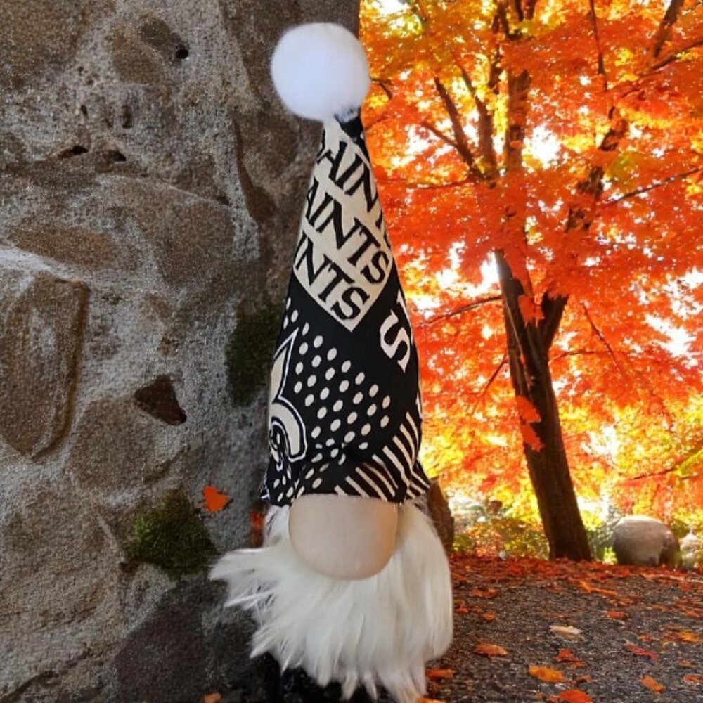 New Orleans Saints Gnome  long white beard beanie filled body
